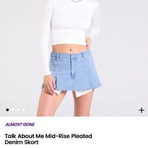 Windsor Blue Pleated Mini Skirt